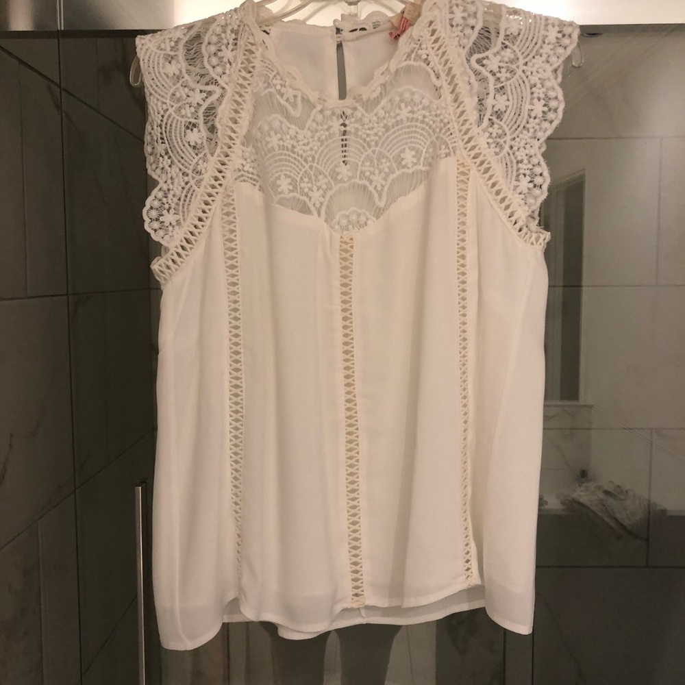 White lacy top
